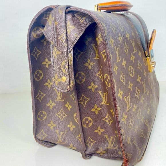 LOUIS VUITTON Monogram Serviette Fermoir Business Bag, Dr’s Briefcase Vintage - Picture 7 of 16